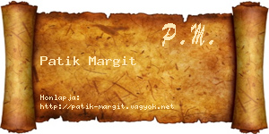 Patik Margit névjegykártya